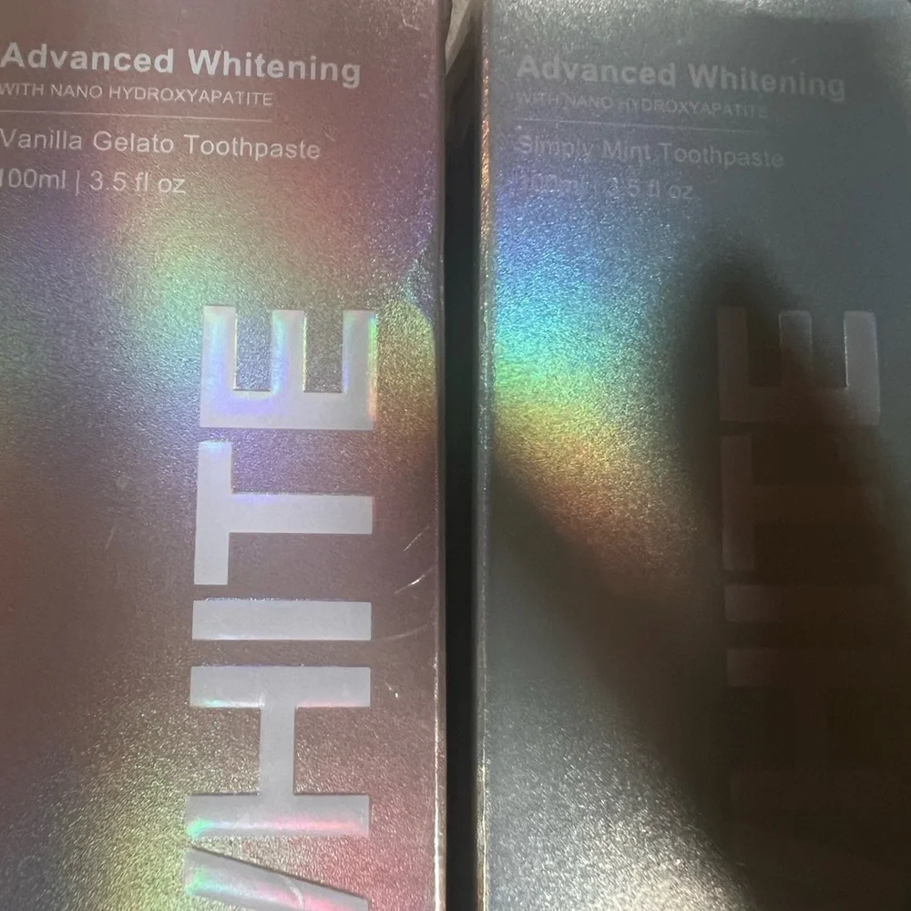 PurelyWHITE Vanilla & Mint Flavored Whitening Toothpaste Remineralize/Repair 2PK